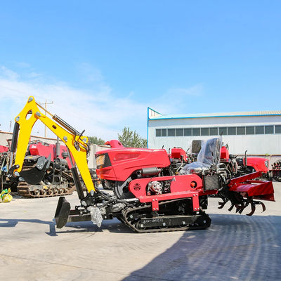 Rijden volledig ingerichte baan Rototiller 25HP 35HP Tiller Cultivator Mini Farm Crawler Tractor