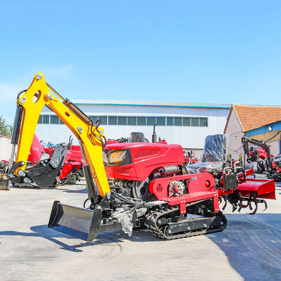 Rijden volledig ingerichte baan Rototiller 25HP 35HP Tiller Cultivator Mini Farm Crawler Tractor