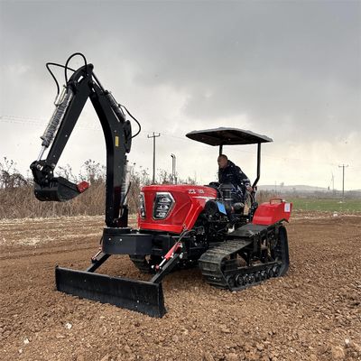 Compacte 100 pk kruipertractor Compacte boerderij hydraulische tractor met voorlader / graafmachine