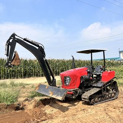 Compacte 100 pk kruipertractor Compacte boerderij hydraulische tractor met voorlader / graafmachine