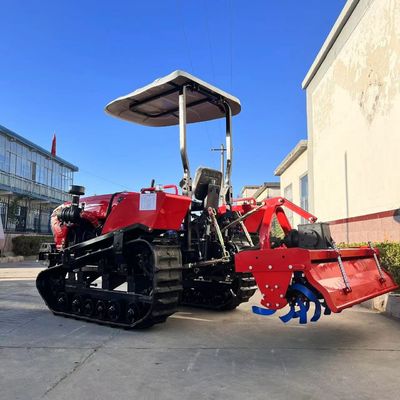 Orchard Mini Tractor, Vineyard Crawler Tractor 50HP Met Rotary Tiller Plow