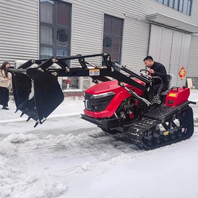 Mini Orchard 50HP Paddy Field Crawler Tractor Landbouwmachines Met Loader