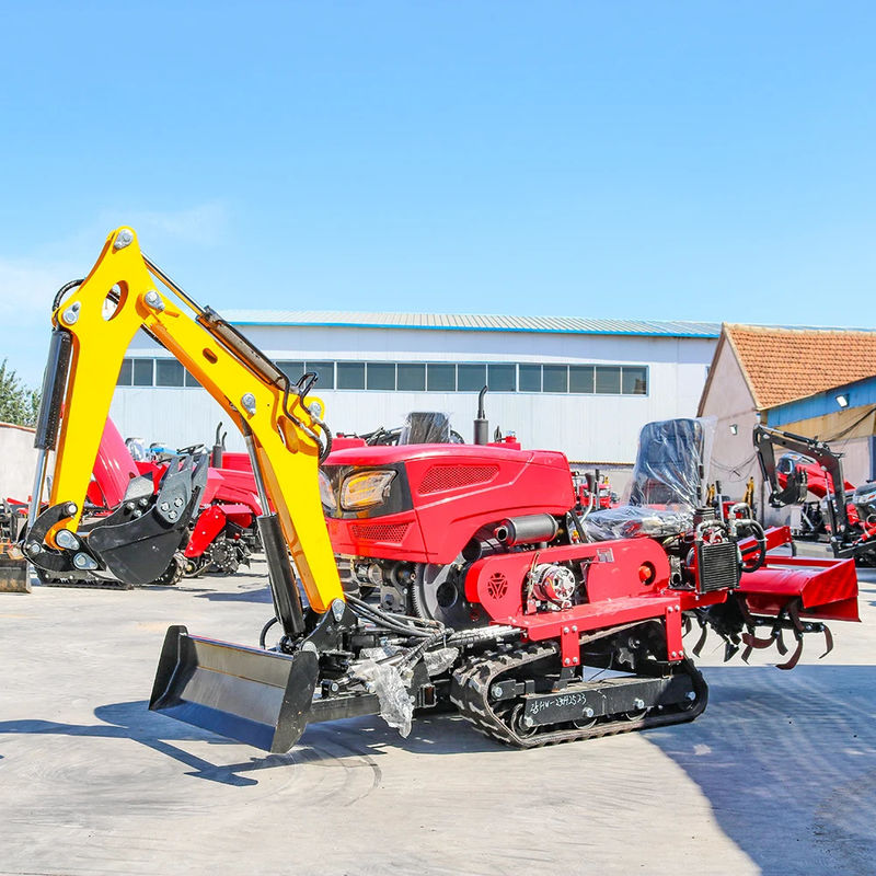 Nieuwe aankomst Betrouwbare & goedkope Mini Crawler Tractor Met Rototiller Dozer Mower Backfill Tractor Crawler